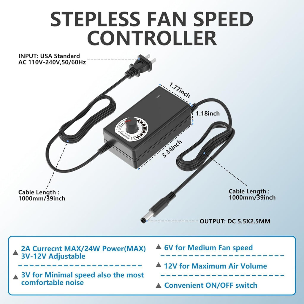 120mm 12V Centrifugal Blower fan with DC to AC Power Adapter