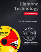 FIXLTFAST 7" Diamond Cutting Wheel Metal Cut Off Disc for Angle Grinder