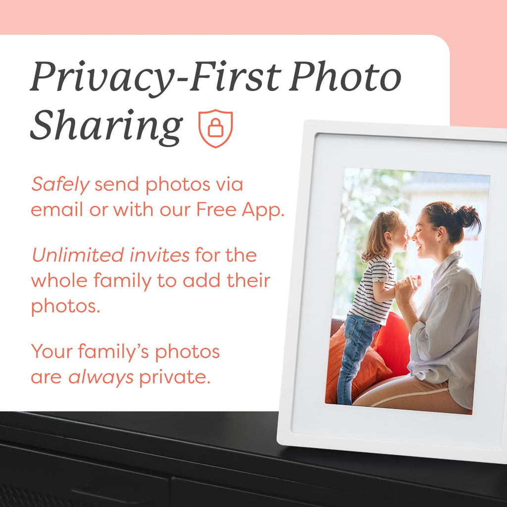 Digital Picture Frame, Load from Phone Capability, 10" White