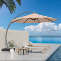 11ft Offset Cantilever Patio Umbrella with Base Included, Large Round Aluminum Outdoor Umbrella, 360° Rotation &