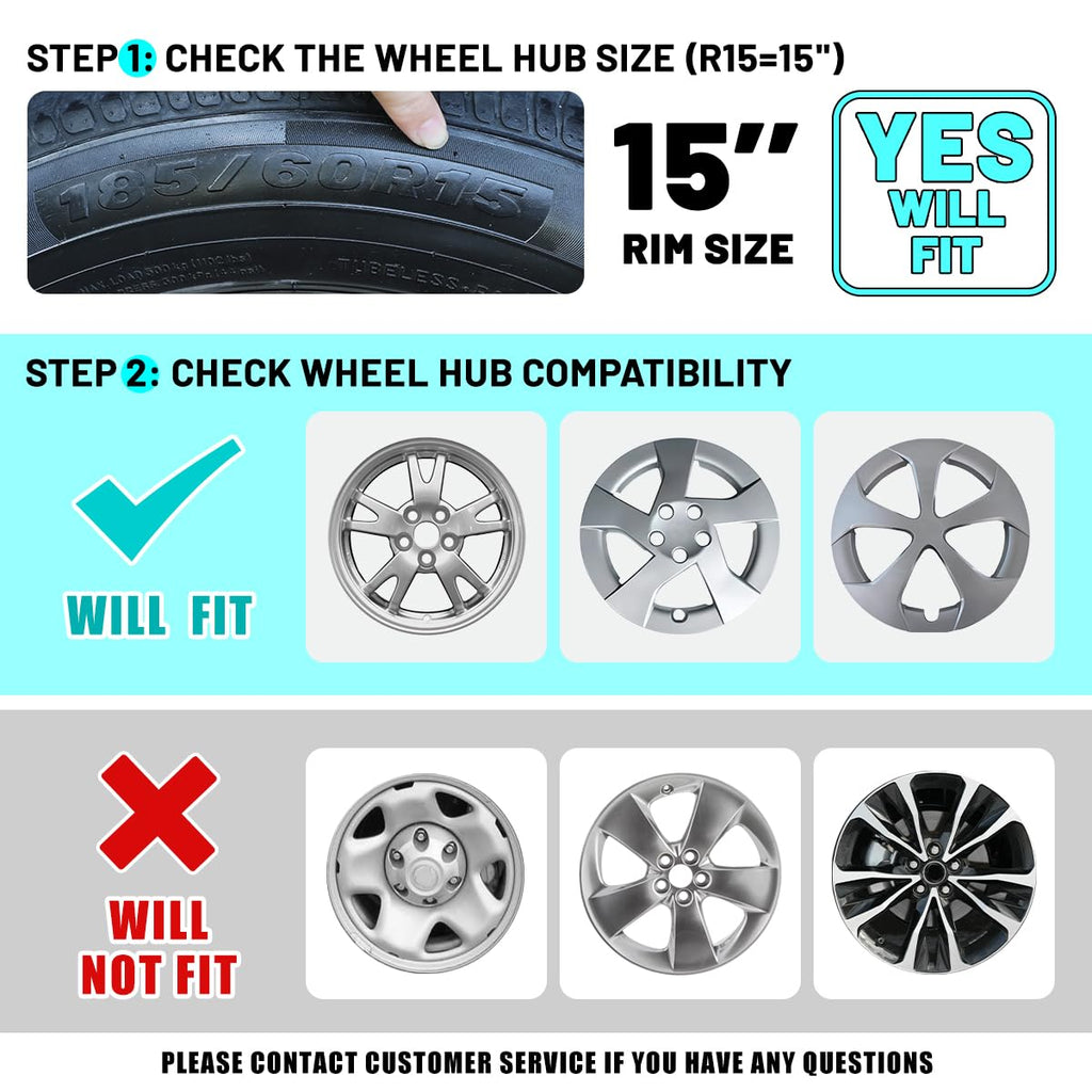 15 Inch Hubcaps Wheel Covers Fit for 2010-2015 Toyota Prius