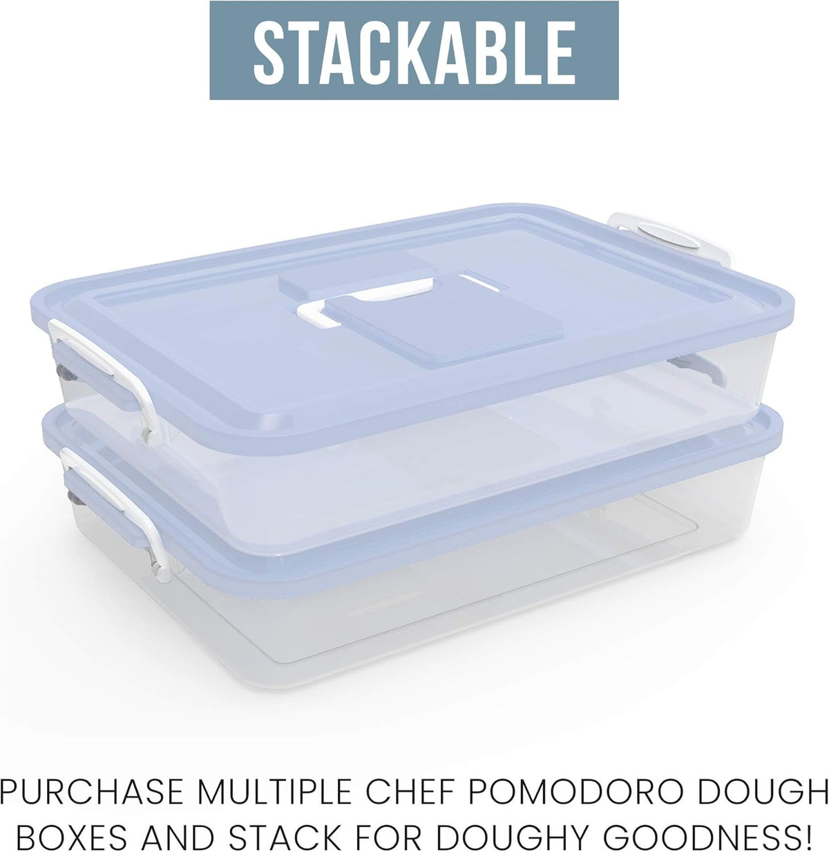 Pizza Dough Proofing Box with Lid, 14x11 In, Blue