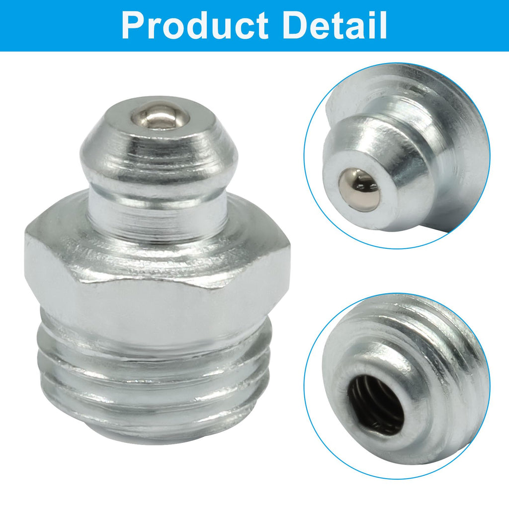 Cionyce 20 Pcs M10 Hydraulic Grease Fitting Kit, 10mm x 1mm