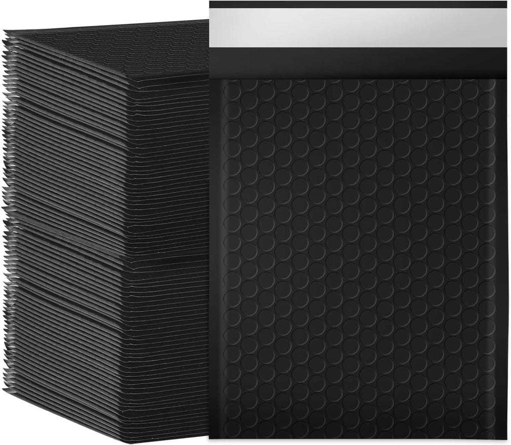 Bubble Mailers 6x10" 100 Pack Black Padded Envelopes Waterproof Usable Size 6x9 Self-Seal Padded Mailing Envelopes