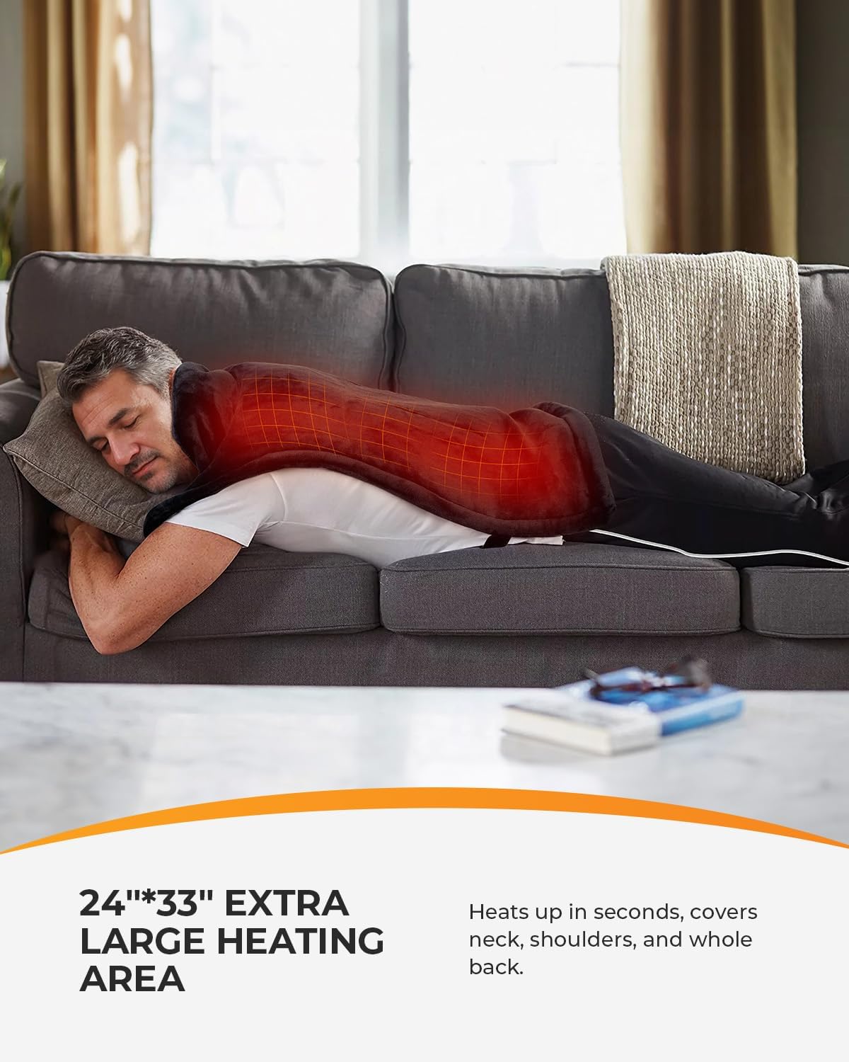 HSA Approved Heating Pad for Neck and Shoulders and Back, 24"x33"
