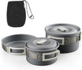 Camping Cookware Set Mess Kit for Backpacking Gear, Camp Cooking Set, Camping Pots and Pans Set for Outdoor