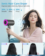 Professional Ionic Hair Dryer with Diffuser & Nozzle | Low Noise
