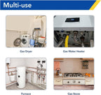 48" Flexible Gas Line Kit for Dryer/Stove,5/8" OD x 3/4" & 1/2" Connectors