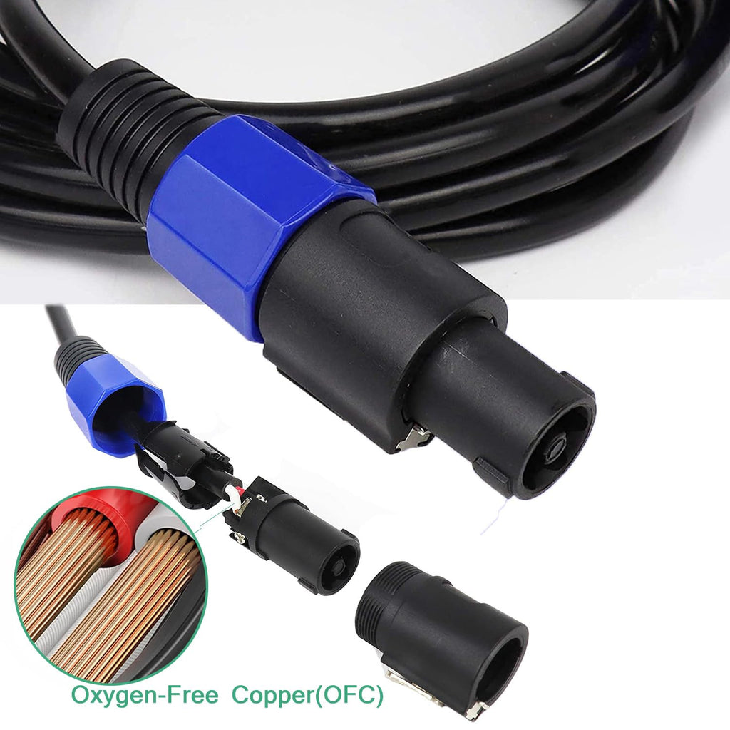 Professional 2-Pack 25 Feet 12 Gauge Speakon to Speakon Cables | Heavy duty, oxygen-free copper, low resistance, no