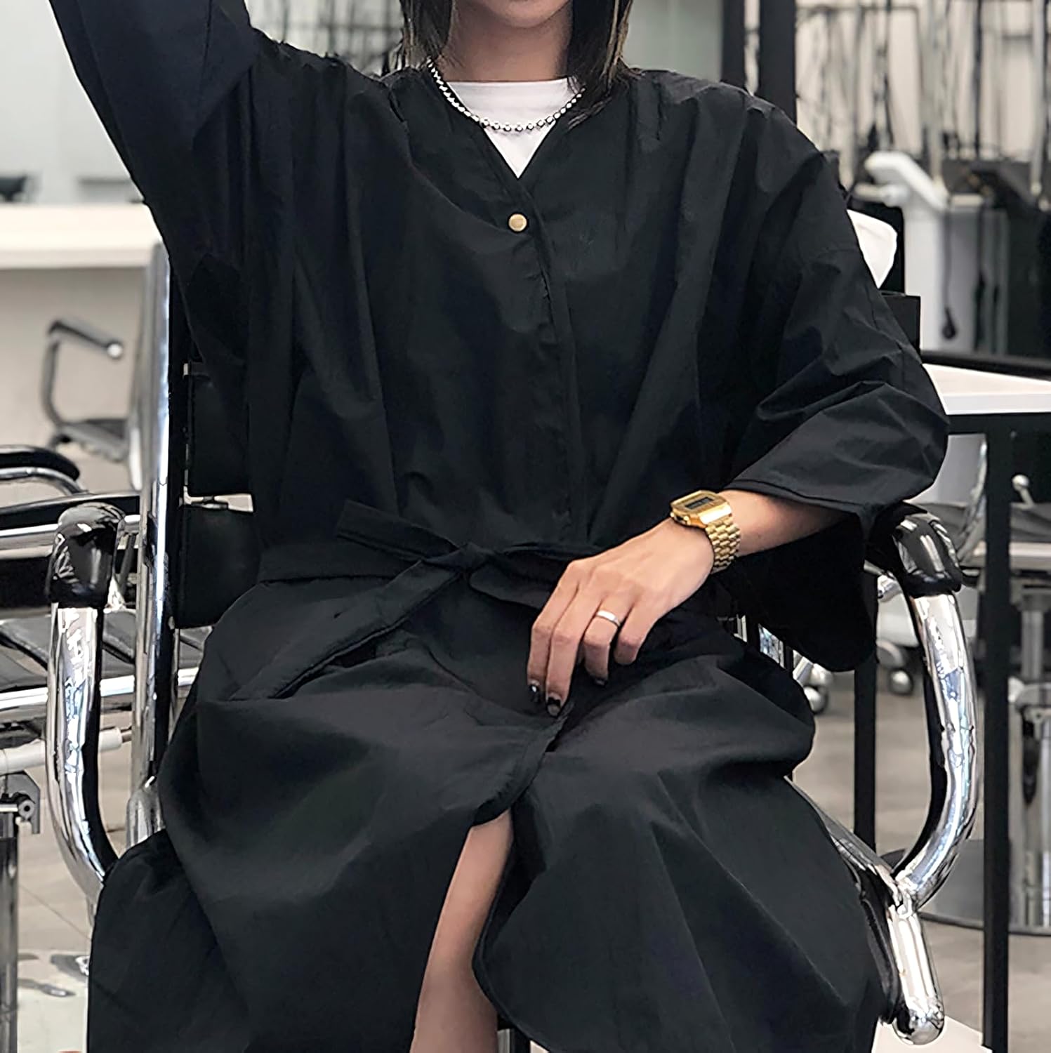 Spa Robe Beauty Salon Smock for Women Kimono Client Uniform Polyester