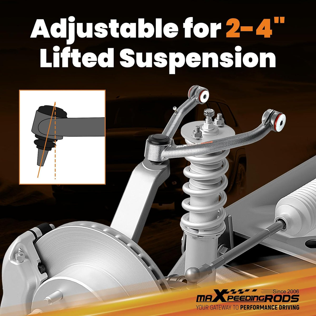 maXpeedingrods 2-4” Lift Upper Control Arm for 07-18 Silverado/Sierra 1500