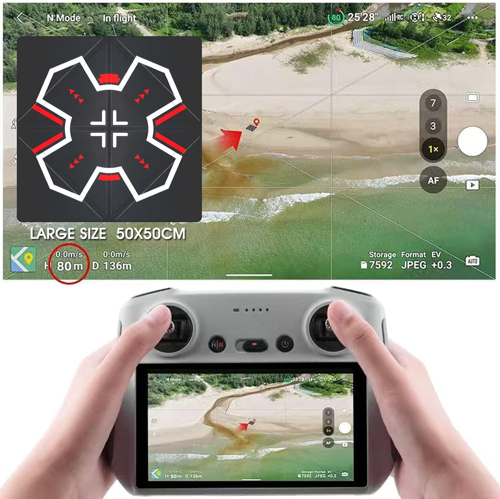 Universal Drone Landing Pad - Fast-Foldable, Portable, Weighted for Wind Resistance | Waterproof Landing Pad