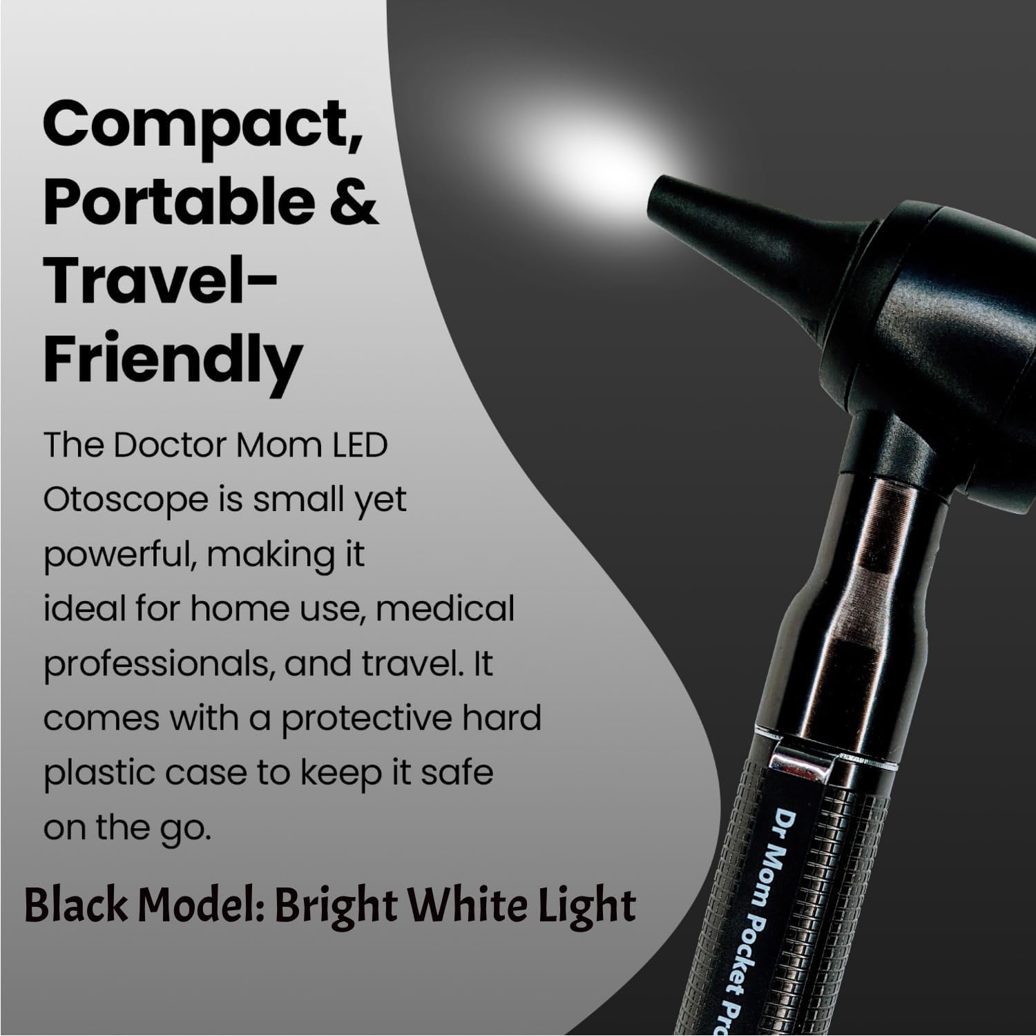 4th Generation Doctor Mom LED Pocket Pro Otoscope with Both Adult and Pediatric Disposable Specula Tips, Battery, and