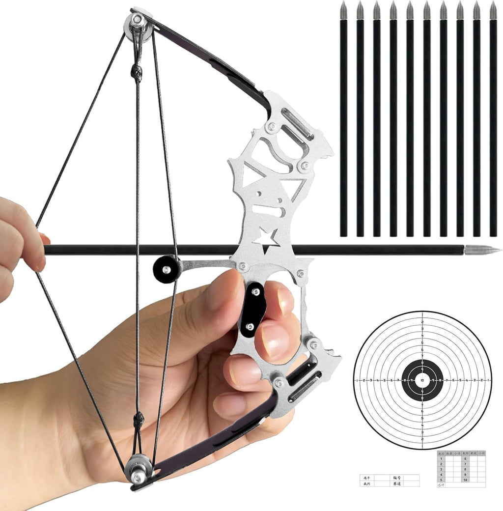 Archery Bow Set Left and Right Hand Compound Bow Hunting Bow Metal Material Catapult RH/LH for Practice Archery