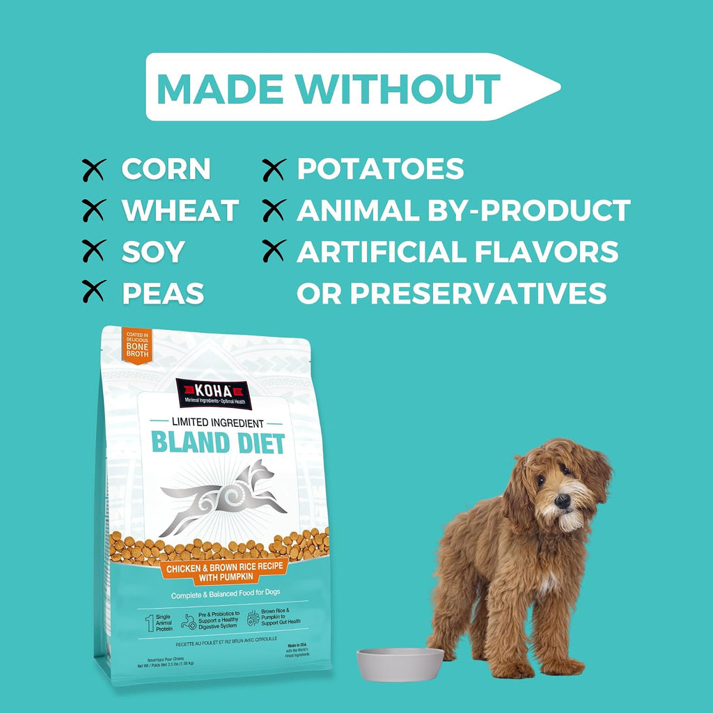 Limited Ingredient Bland Diet for Dogs, Chicken & Brown Rice, 20lb