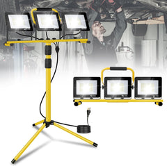 21000Lumens LED Work Lights with Stand, 3 Adjustable Work Lamp Head With Individual Switch, IP66 Waterproof Tripod