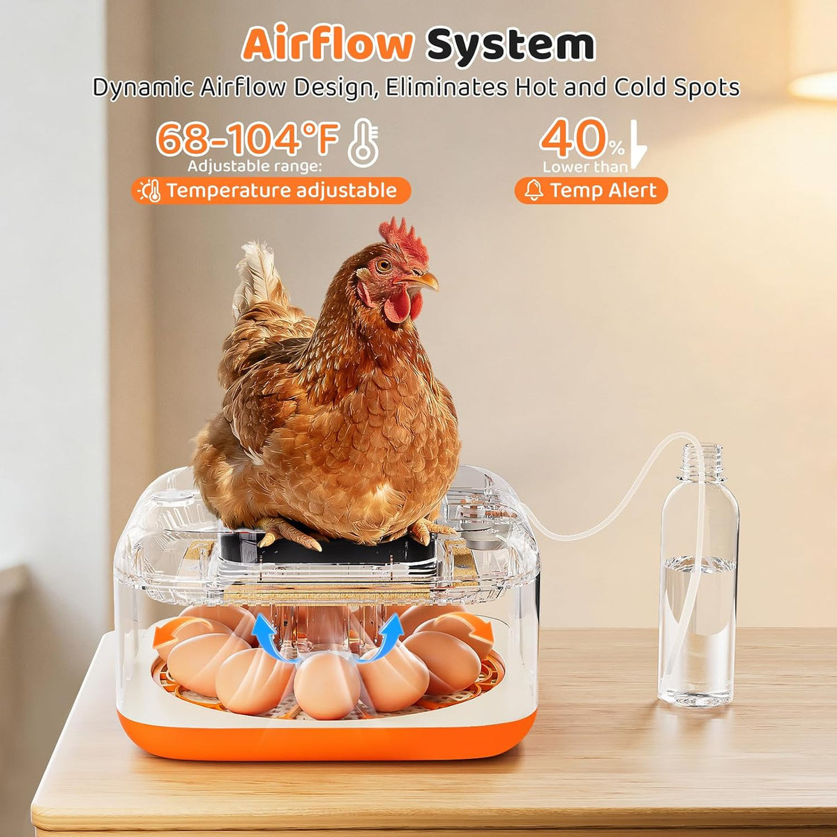 Egg Incubator for Hatching Eggs, 12 Egg Capacity, One-Touch Smart Hatching