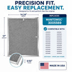 Filter Everything Replacement Aluminum Ice Machine Air Filter, 14.24 x 17