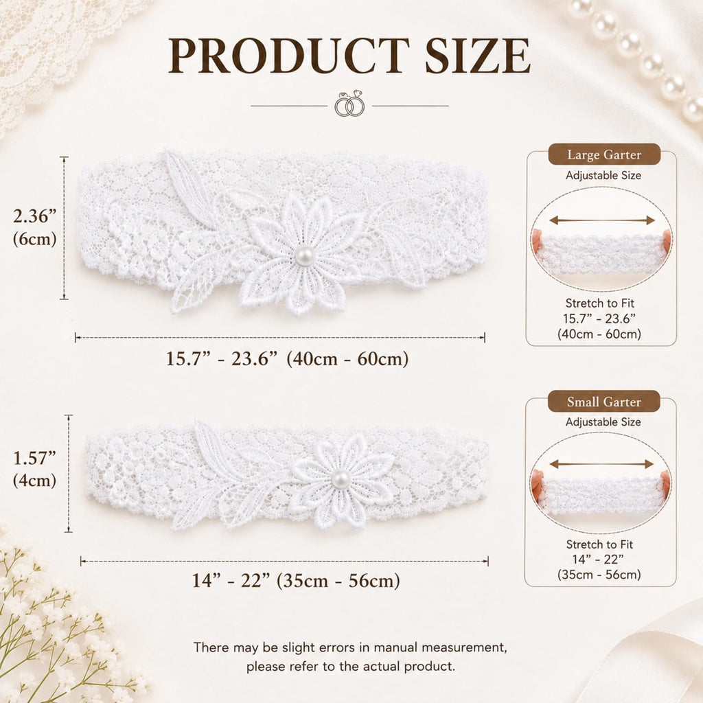 Wedding Garters for Bride Lace Garter Set with Faux Pearl