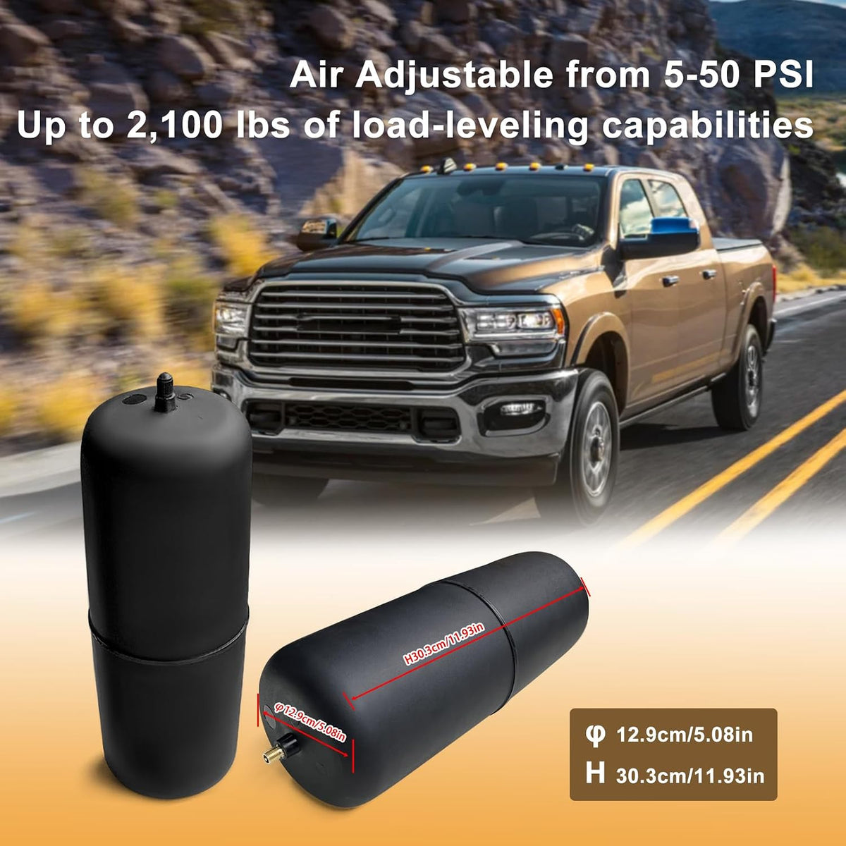 MILLISEC Rear Air Suspension Kit for 2019-2025 RAM 1500 REBEL 4WD