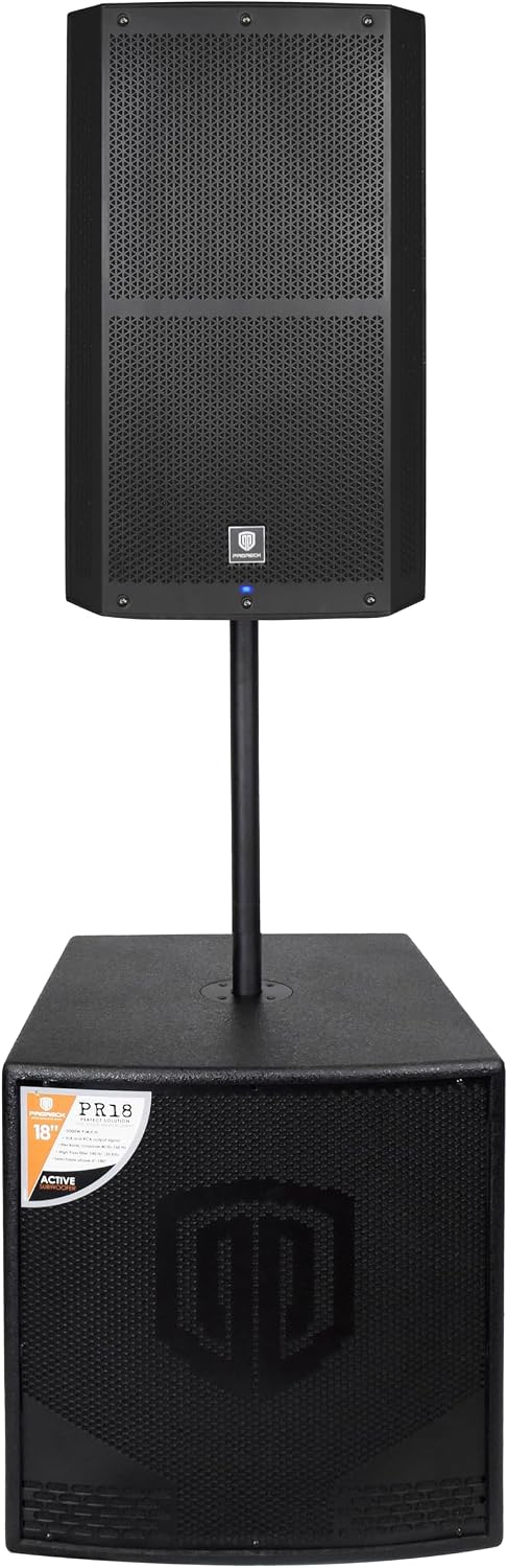 3500W P.M.P.O 18 inch Active Powered Subwoofer with 15 Inch DSP PA Speaker/Stage Monitor for DJ, Live