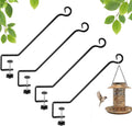 4 Pcs Deck Bird Feeder Hanger for Railing-12.5 Inch Deck Railing Plant Hanger with Non Slip Clamp-Deck Rail Planter