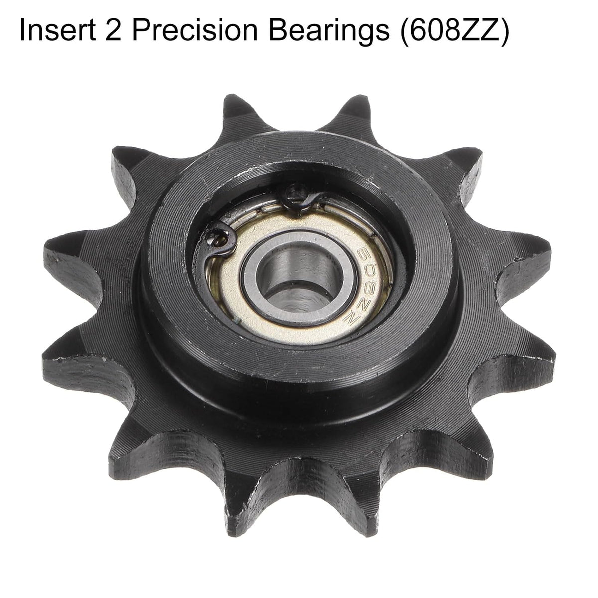 uxcell 2pcs DIN(ISO) 08B Roller Chain Idler Sprocket 8mm Bore, 1/2" Pitch