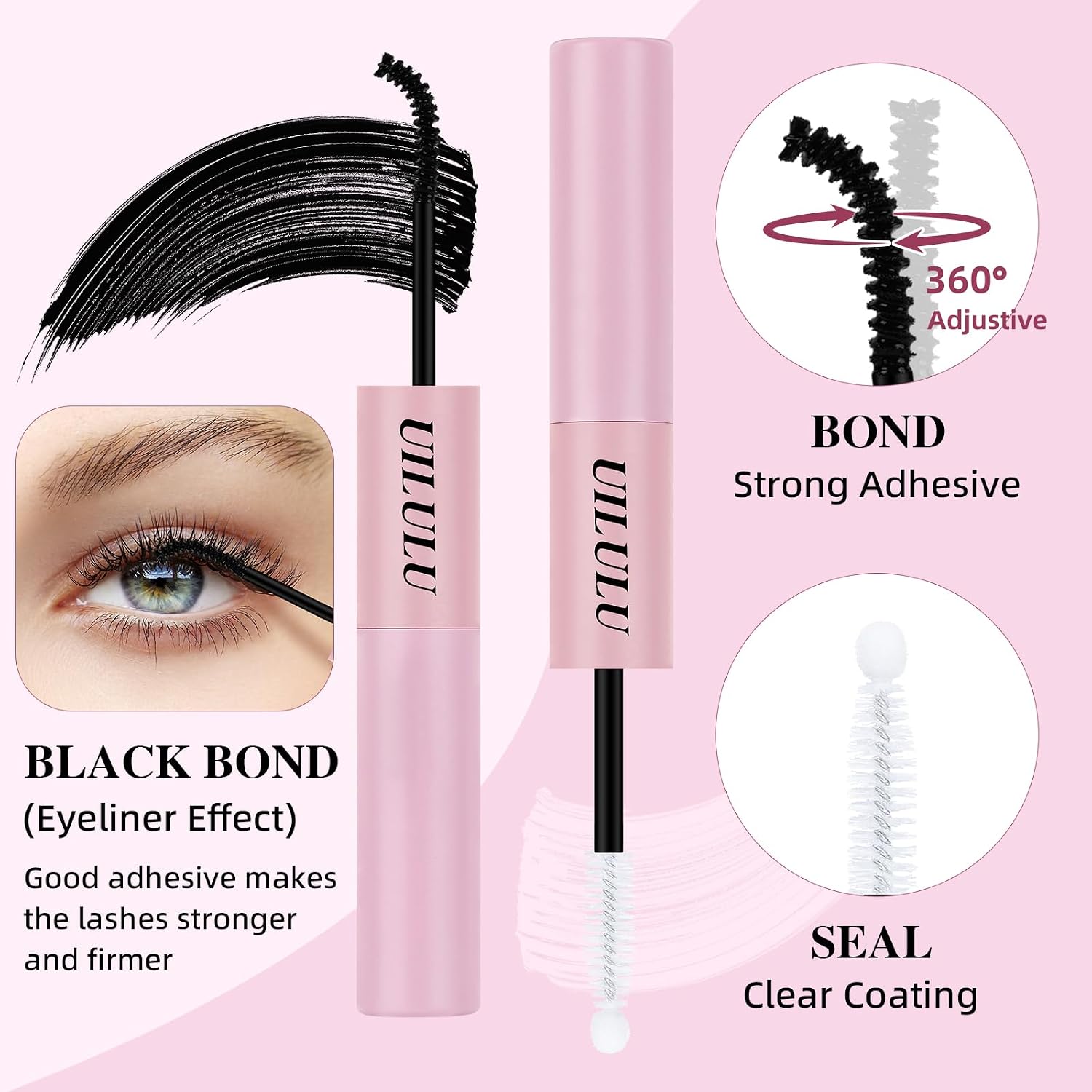 Lash Bond and Seal - 2-in-1 Lash Glue (5ml) & Sealer (5ml) for DlY Lash Extensions at Home, Waterproof Eyelash