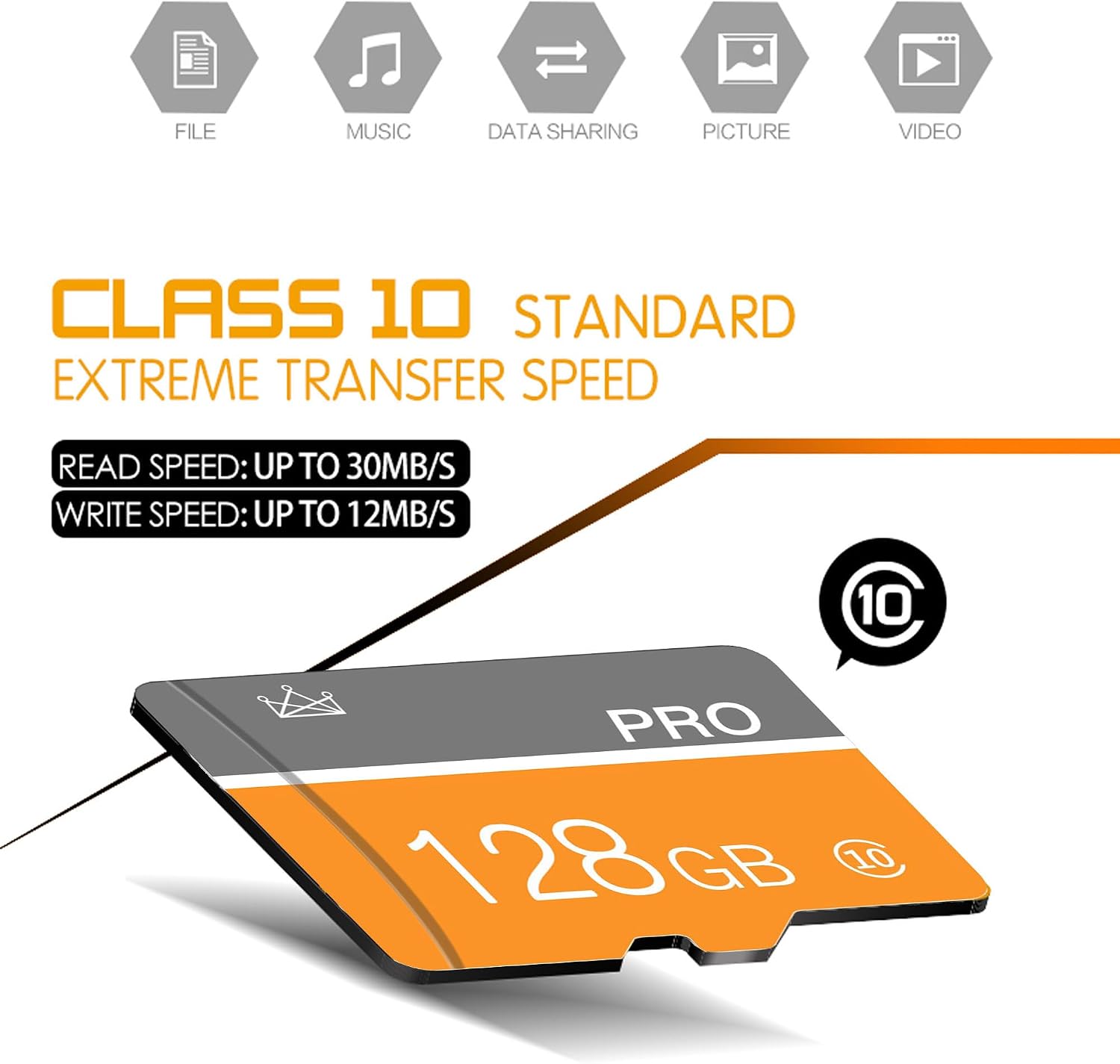 128GB Micro Memory Card,TF Card with Adapter Class 10 High Speed for Camera,Smartphone,Tablet,Personal Computer(2-Pack)