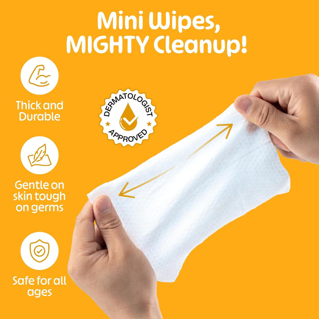 Mini Hand Sanitizer Wipes 16 Pack (8 Count) - Variety Pack Mini Wet Wipe - pH Balanced, Biodegradable On The Go Hand