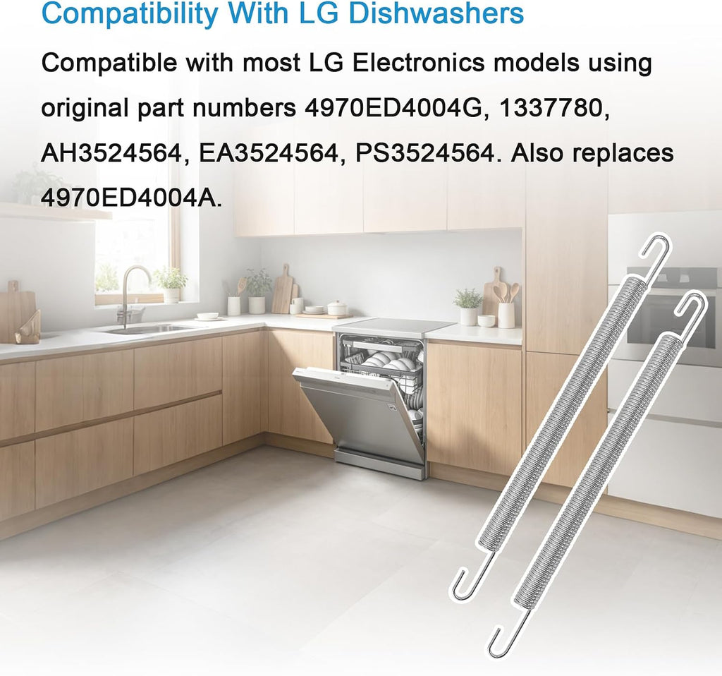 Upgraded 2 Pack 4970ED4004G Dishwasher Door Spring Hinge Compatible With LG