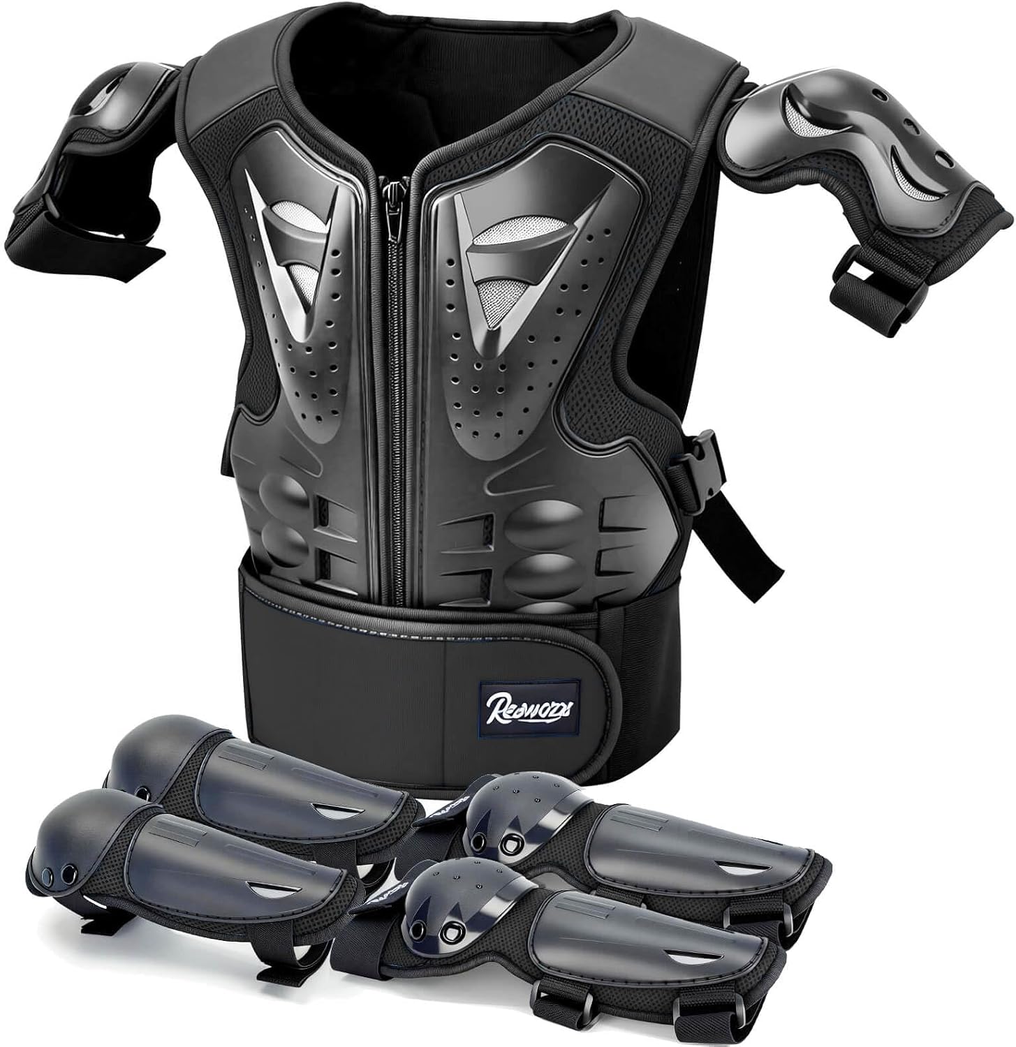 Kids Teenager Motorcycle Armor Vest Suit, Chest Protector Dirt Bike Gear, Motocross Jakckets with Knee Elbow Pads