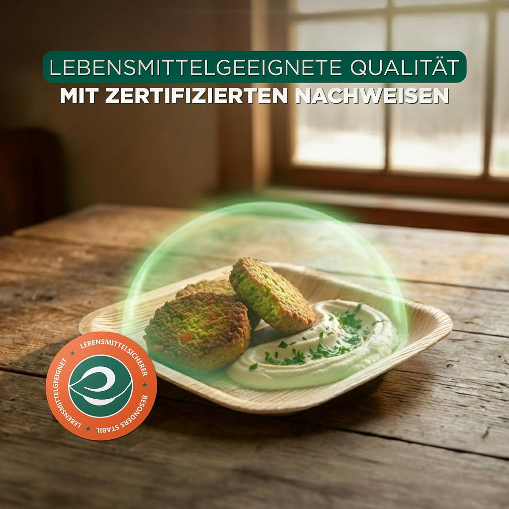 6 Inch Disposable Bamboo Plates (50 Pack, Square)