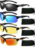 4 Pairs Cycling Glasses UV Protection Sports Sunglasses For Men Women