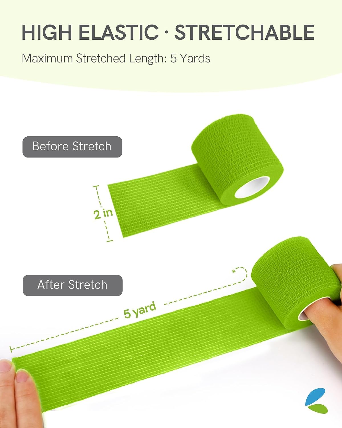 Self Adhesive Bandage Wrap, Medical Tape in First Aid Kit, Cohesive Bandages for Wounds Sport Vet, 2 Inches X 5 Yards
