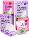 Pixie Period Starter Pads for Teen Girls - Organic Cotton 56ct - Designed for Tweens & Smaller Underwear - Leak-Proof