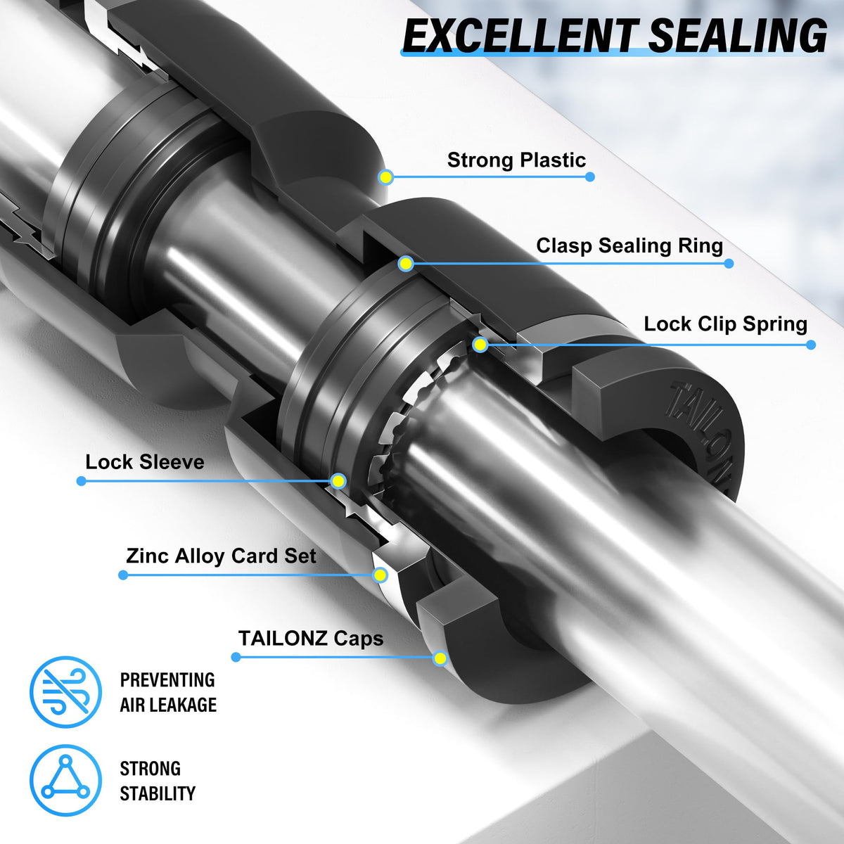 TAILONZ 5/16" x 1/4" NPT Push to Connect Elbow Fitting 2Pcs