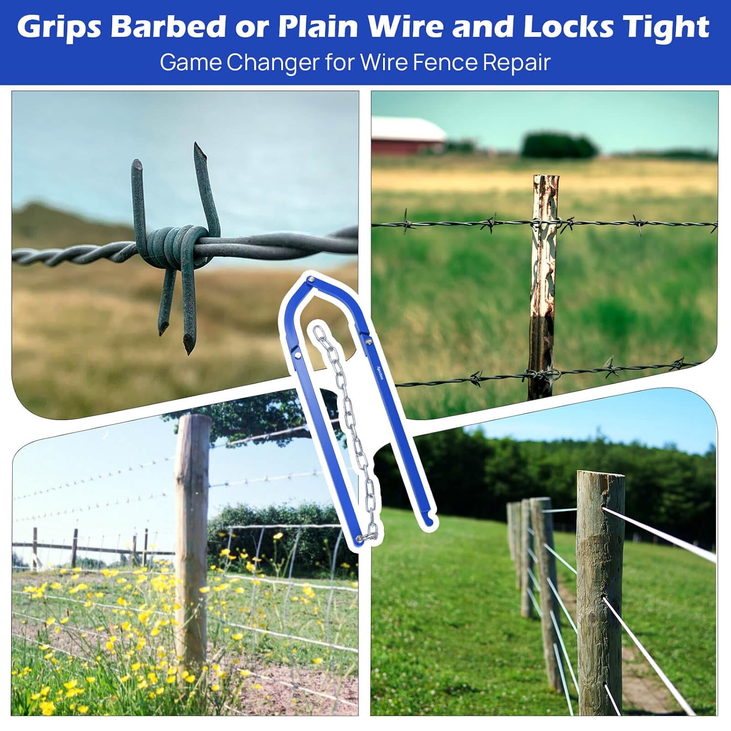 Fence Tightener, Heavy Duty Barbed Wire Fence Stretcher