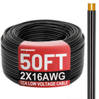 Energeaster 50FT 16 Gauge 16/2 Low Voltage Landscape Wire Black