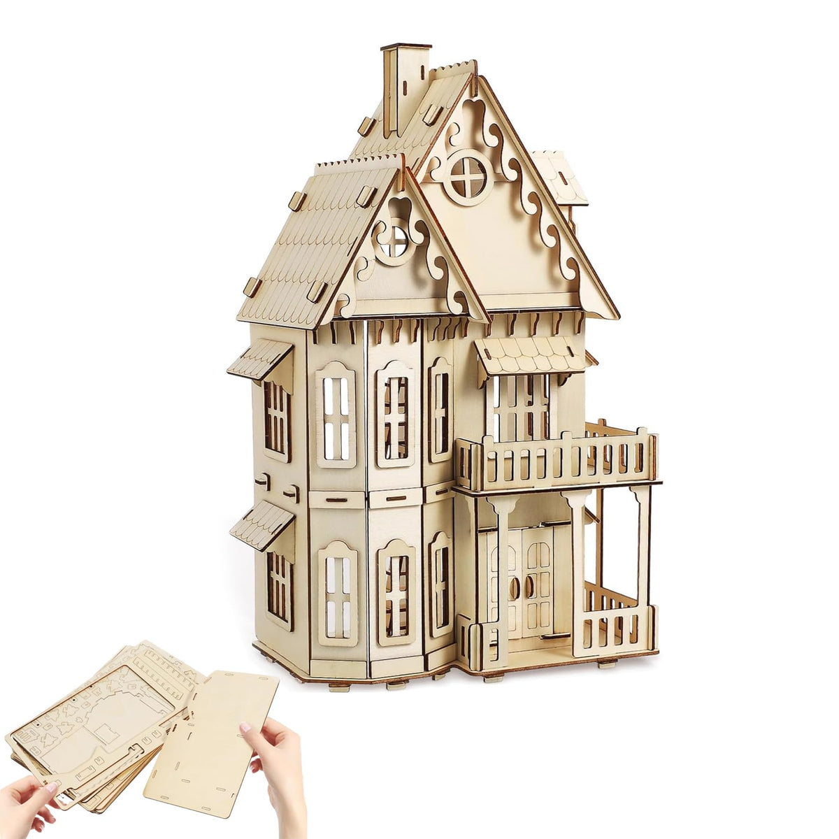 3D House Jigsaw Puzzle Model Kit - CUTEROOM Fantasy Villa Dollhouse