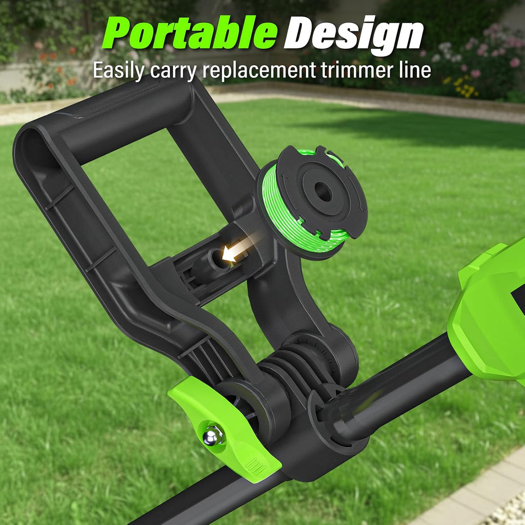 String Trimmer, 20V 12-inch Cordless Weed Trimmer with Auto Line Feed, 2 X 2.0Ah Battery Powered Lawn Edger with 5