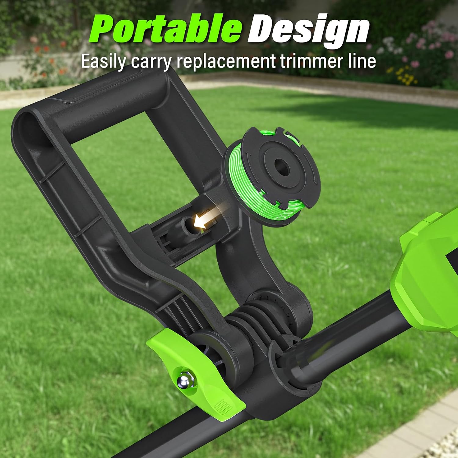 String Trimmer, 20V 12-inch Cordless Weed Trimmer with Auto Line Feed, 2 X 2.0Ah Battery Powered Lawn Edger with 5
