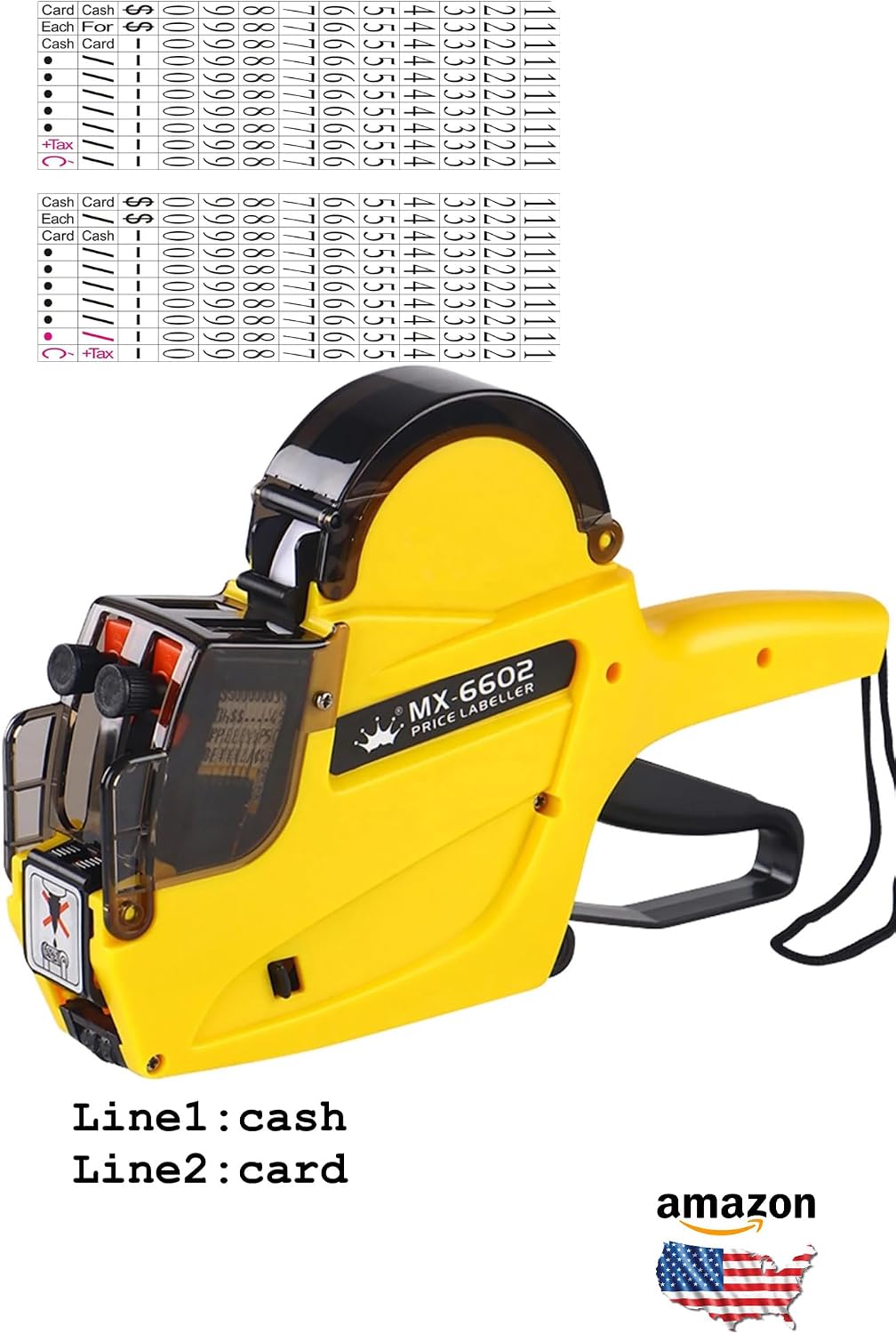 Cash and Credit Card Two-Line Price Gun – Retail Pricing Labeler with Dual Line Printing, Handheld Price Tag Gun for