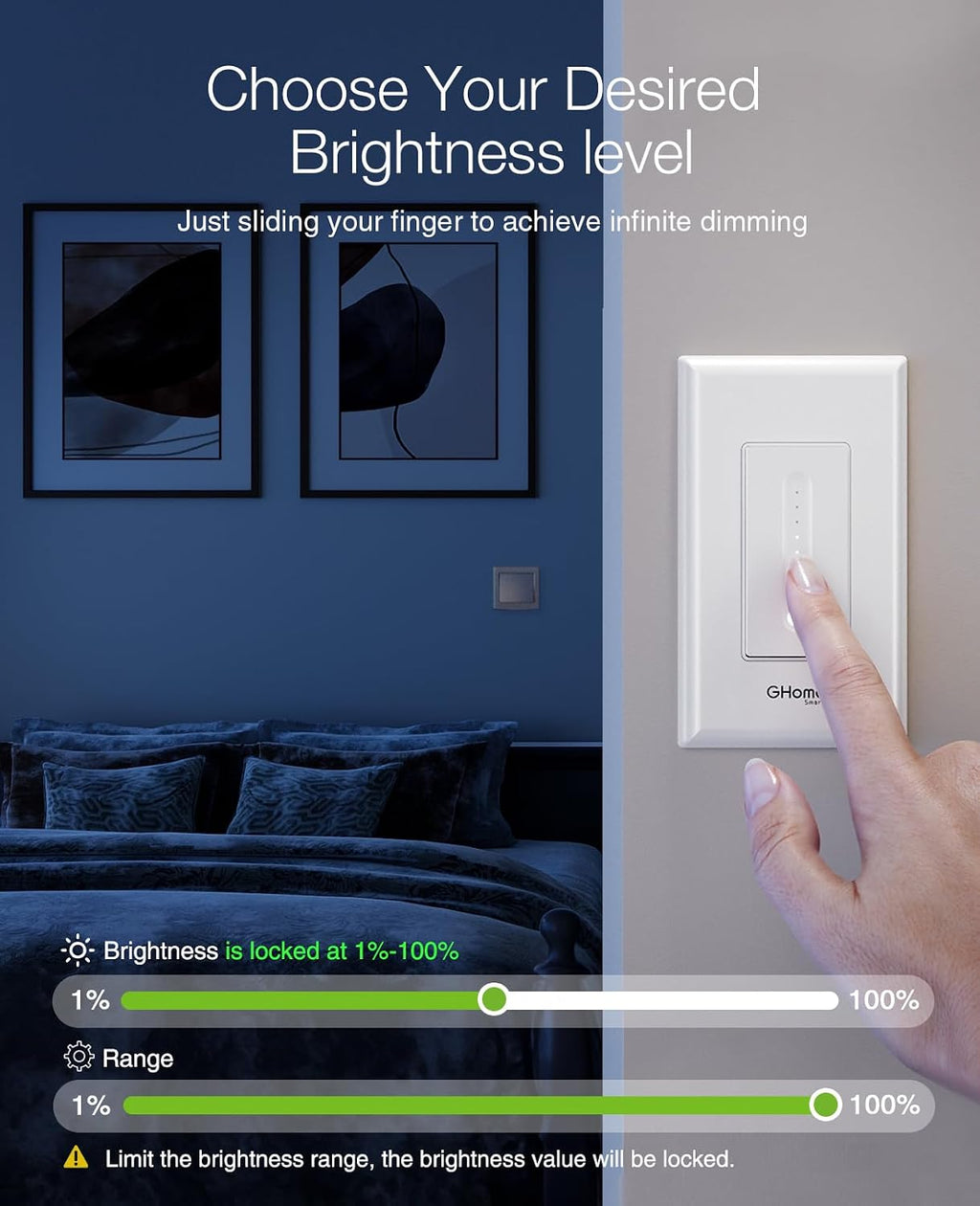 3 Way Dimmer Smart Switch Can Work Separately Or Work with Traditional 3-Way Switch, Compatible with Alexa, Google