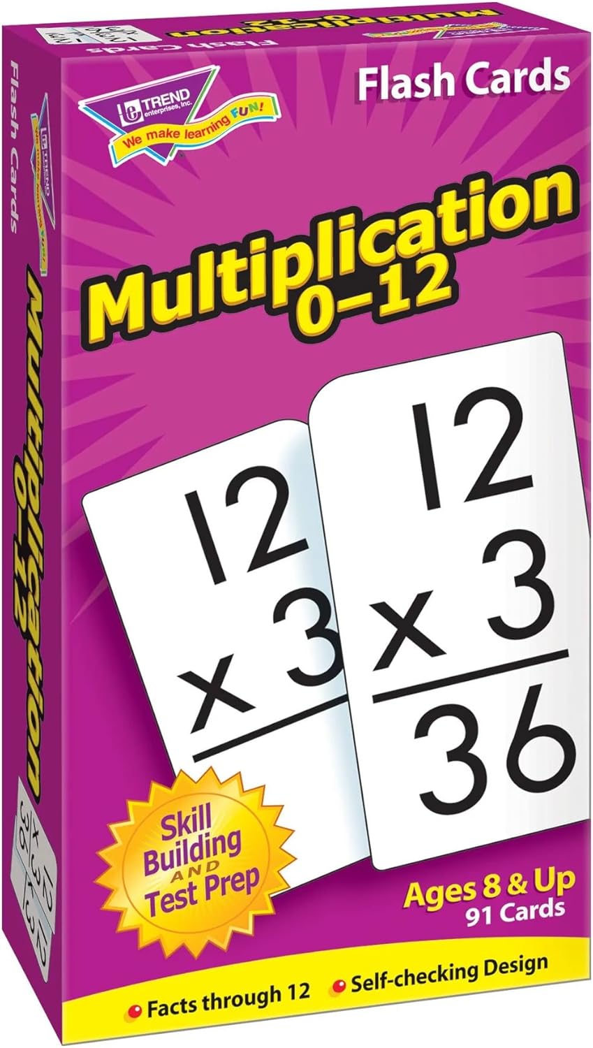 : Multiplication 0-12 Skill Drill Flash Cards, Exciting Way for Everyone to Learn, Facts Through 12, Self-Checking