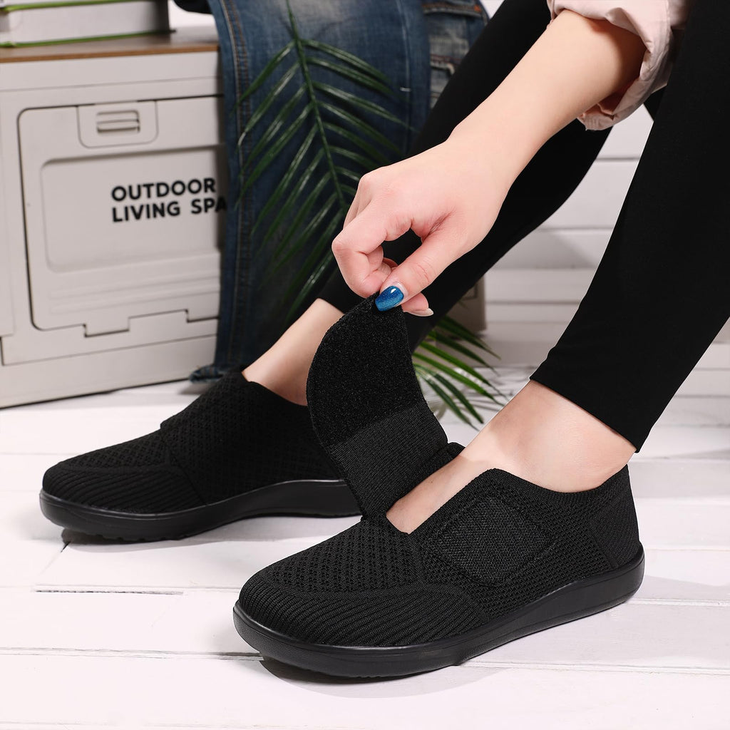 Diabetic Shoes For Women Orthopedic Shoes For Swollen Feet Black Size 8.5