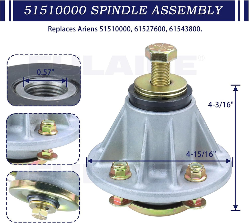 51510000 Spindle Assembly with 07340767 Pulley for Ariens Zoom XL54