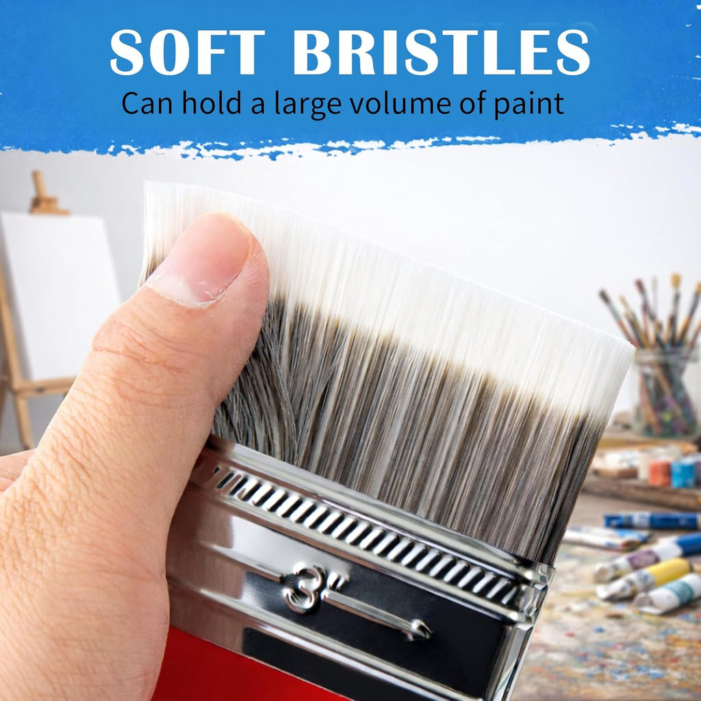 Flat Paddle Paint Brush, Scale Brush for Oil and Acrylic Paints,4 Inch
