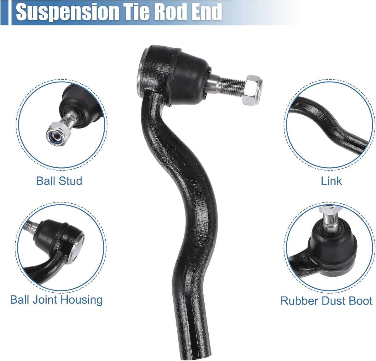 X AUTOHAUX 6pcs Front Inner Outer Tie Rod Ends Kit Suspension Steering Tie Rod End for Dodge Durango 2011-2015 for Jeep Grand Cherokee 2011-2015 Drag Link No.ES800972/ES800973/EV800987
