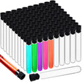 100 Pcs Clear Plastic Test Tubes 16x100mm Lab Vials Caps,Black
